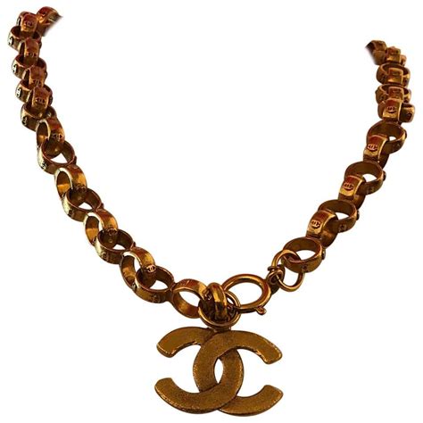 chanel gold tone necklace|authentic Chanel necklace for sale.